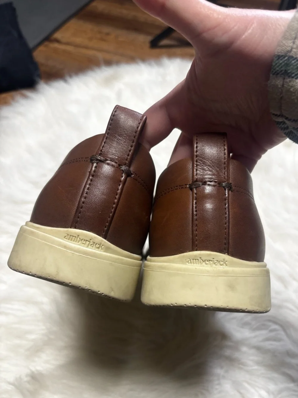 AmberJack Men’s Brown Leather Loafer Oxford Shoe size 7.5